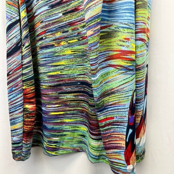 Molli & Mia Womens Sheath Dress Blue Red Abstract One Shoulder Sleeveless S - Picture 10 of 11